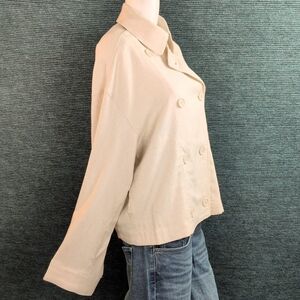 Max Studio London Double Breasted Twill Cropped Jacket